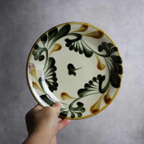 沖縄 やちむん 7.5寸皿 赤絵 飾り皿 壺屋焼 7寸皿 | 壺屋焼