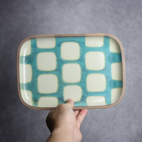 長角皿 大 ソーダ やちむん 陶器 一翠窯:7021003
