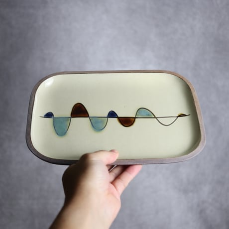 長角皿 大 ゆらぎ やちむん 陶器 一翠窯:7021003