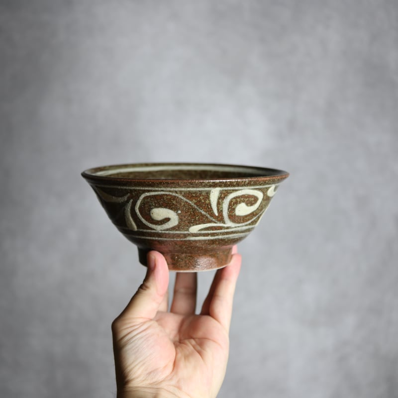 5寸マカイ1 イッチン 唐草 やちむん 陶器 榮一工房:7013038 | MADE IN