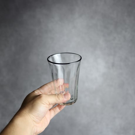 琉球ガラス ヴィンテージひとくちビア クリア  工房glass32 : 7105019