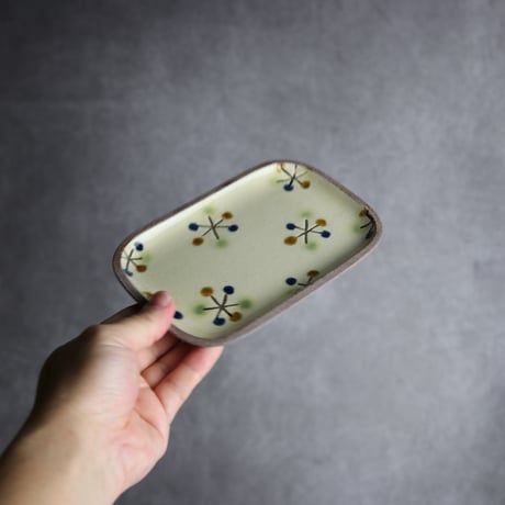 長角皿 小 ランタナ やちむん 陶器 一翠窯:7021001