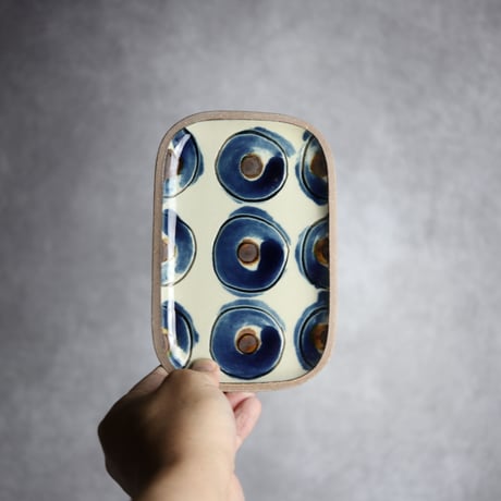 長角皿 小 ポミエ 呉須 やちむん 陶器 一翠窯:7021001