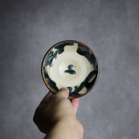 3.5寸皿4S 呉須釉 唐草 やちむん 陶器 北窯 松田共司工房:7004003