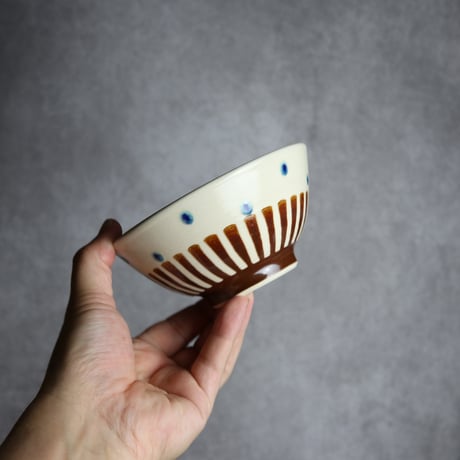 4寸マカイ 飴釉 ストライプ やちむん 陶器 高江洲陶磁器:7205009