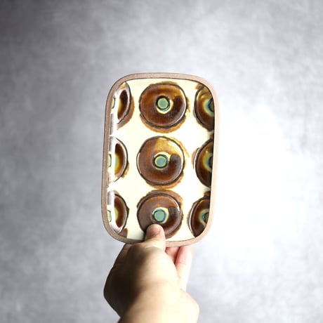 長角皿 小 ポミエ 飴 やちむん 陶器 一翠窯:7021001