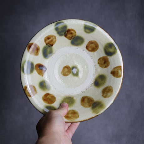 北窯　松田 共司 工房　八寸 皿 2枚　セット　やちむん やちむん 民藝 読谷山焼 北窯 松田米司 8寸皿 中皿 赤絵2