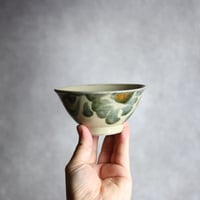 4寸マカイS1 飴 呉須釉 菊花唐草 やちむん 陶器 北窯 松田米司工房:7003010