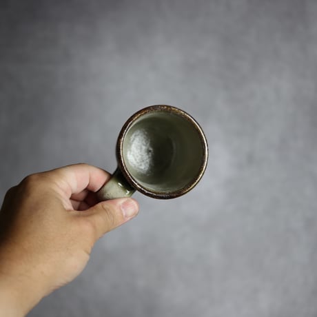 マグカップ2 緑釉 飛鉋 やちむん 陶器 榮一工房:7013086