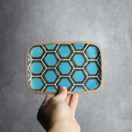 長角皿 小 カメ やちむん  陶器 一翠窯:7021001