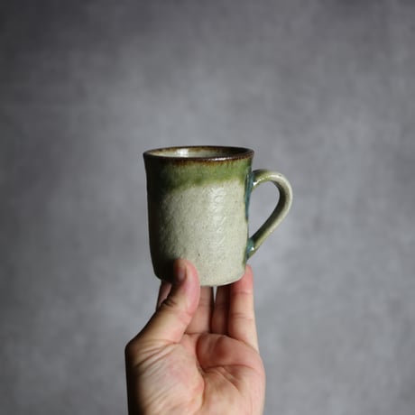 マグカップ2 緑釉 飛鉋 やちむん 陶器 榮一工房:7013086