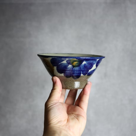 4.5寸マカイ1 三彩 菊花双葉紋 やちむん 陶器 漂窯:7010025