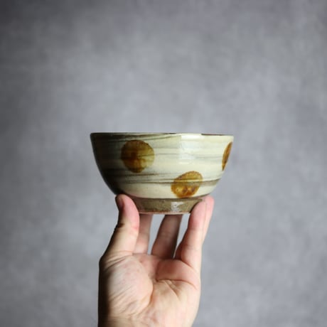 4寸鉢S1 飴釉 点打 刷毛目 やちむん 陶器 北窯 松田米司工房:7003034