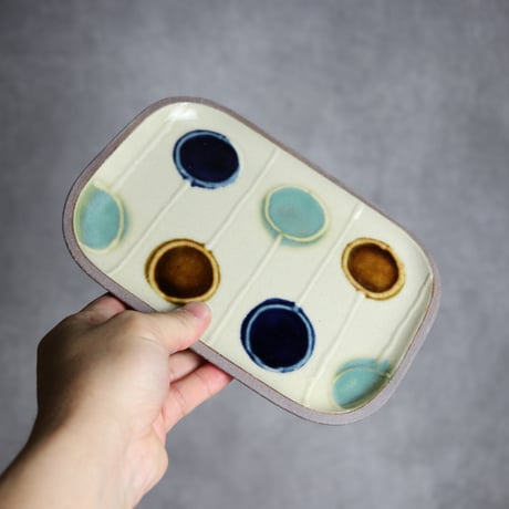 長角皿 中 バルーン やちむん 陶器 一翠窯:7021002