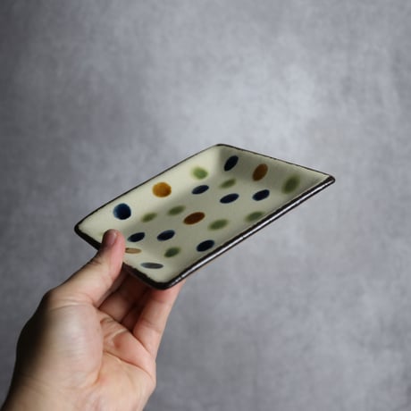正方皿 小 ドット やちむん 陶器 一翠窯:7021005