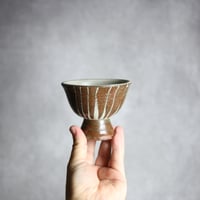 3寸 高杯鉢1 イッチン ライン やちむん 陶器 榮一工房:7013169