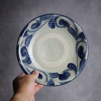 7寸皿2 呉須釉 唐草 やちむん 陶器 榮一工房:7013019