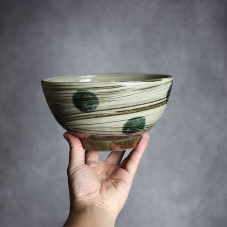 6寸鉢S3 呉須釉 点打 刷毛目 やちむん 陶器 北窯 松田米司工房:7003036