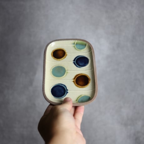 長角皿 小 バルーン やちむん 陶器 一翠窯:7021001