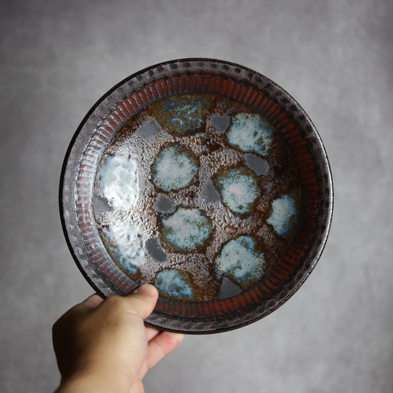 7寸皿2 黒シリーズ やちむん 陶器 sui:7022005 | MADE IN OKINAW