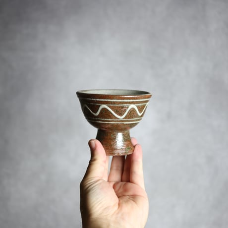 3寸 高杯鉢1 イッチン 波紋 やちむん 陶器 榮一工房:7013169
