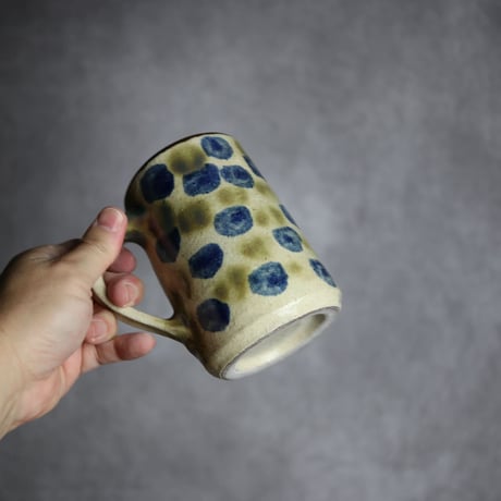 ビアマグ1S 呉須 緑釉 点打 やちむん 陶器 北窯 松田共司工房:7004028