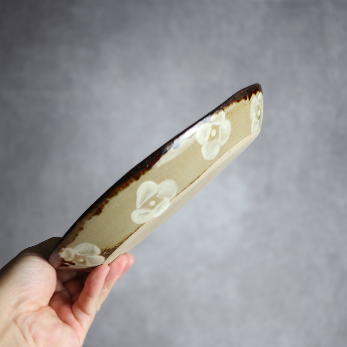 オーバル皿2 ライン紋 やちむん 陶器 エドメ陶房:7201002 | MADE IN OKI