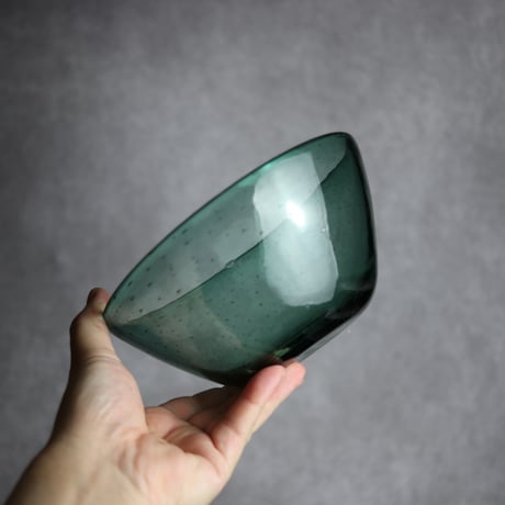気泡ボウル小 グリーン 琉球ガラス ガラス工房 清天:7102041