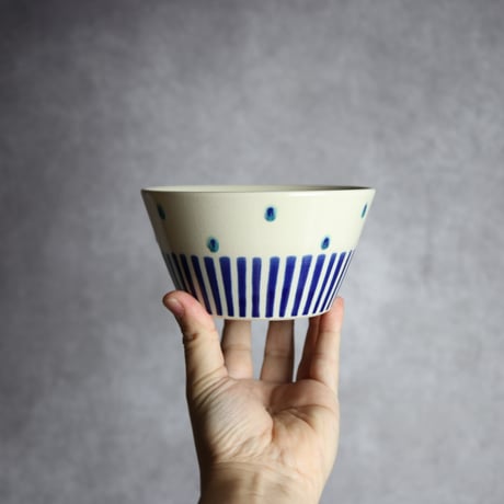 ボウル 呉須釉 ストライプ やちむん 陶器 高江洲陶磁器:7205014