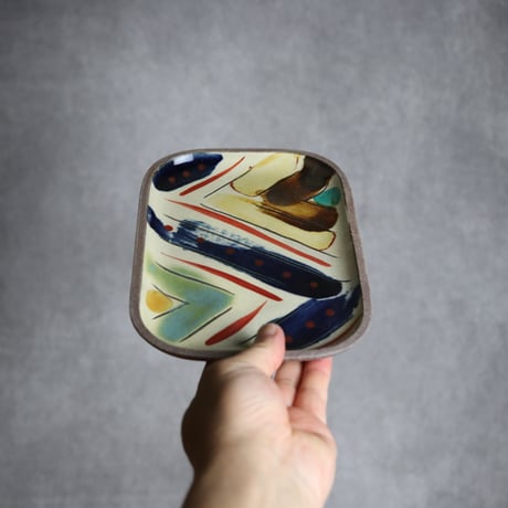 長角皿 中 赤絵 W やちむん 陶器 一翠窯:7021018