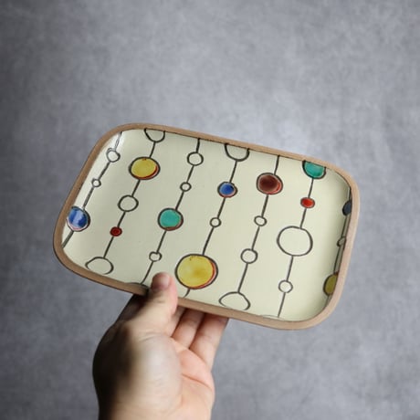 長角皿 中 赤絵 ボンボン やちむん 陶器 一翠窯:7021018