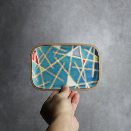 長角皿 小 トニー やちむん 陶器 一翠窯:7021001
