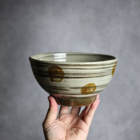 6寸鉢S2 飴釉 点打 刷毛目 やちむん 陶器 北窯 松田米司工房:7003036