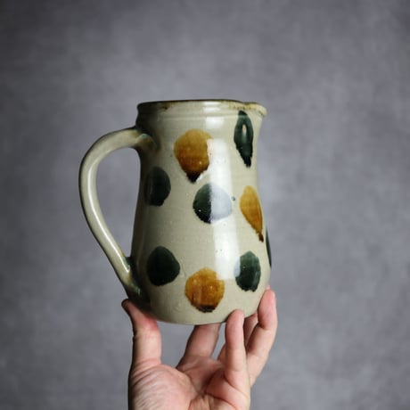 5寸ピッチャーS1 飴 呉須釉 点打 やちむん 陶器 北窯 松田米司工房:7003041
