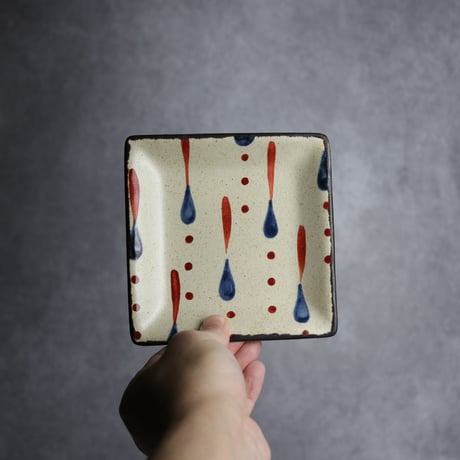 正方皿 小 しずく やちむん 陶器 一翠窯:7021021