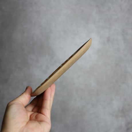 長角皿 小 ヘゴ 橙 やちむん 陶器 一翠窯:7021001