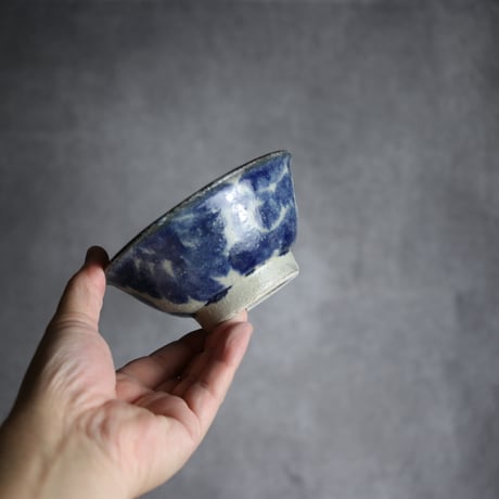 4寸マカイ2 呉須釉 唐草 やちむん 陶器 榮一工房:7013035