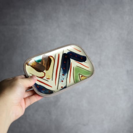 長角皿 小 赤絵 W やちむん 陶器 一翠窯:7021017