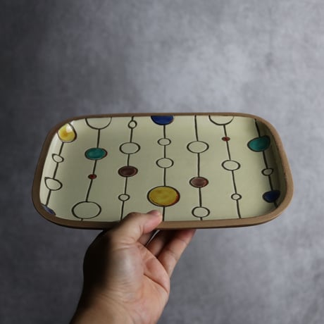 長角皿 大 赤絵 ボンボン やちむん 陶器 一翠窯:7021019