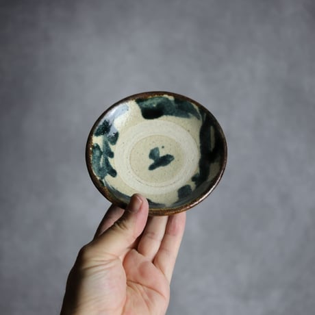 3.5寸皿4S 呉須釉 唐草 やちむん 陶器 北窯 松田共司工房:7004003