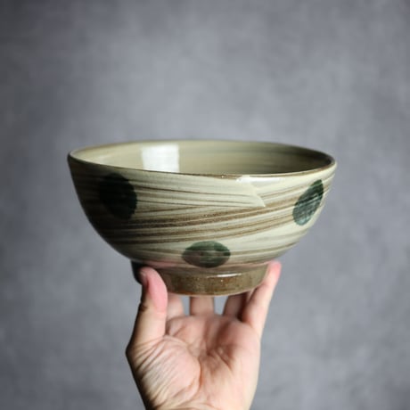 6寸鉢S2 呉須釉 点打 刷毛目 やちむん 陶器 北窯 松田米司工房:7003036