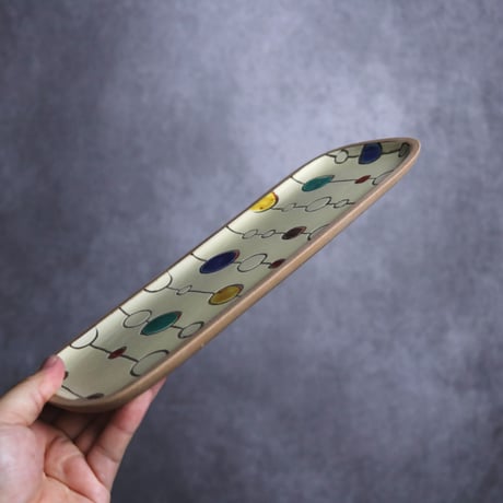 長角皿 長 赤絵 ボンボン やちむん 陶器 一翠窯:7021020