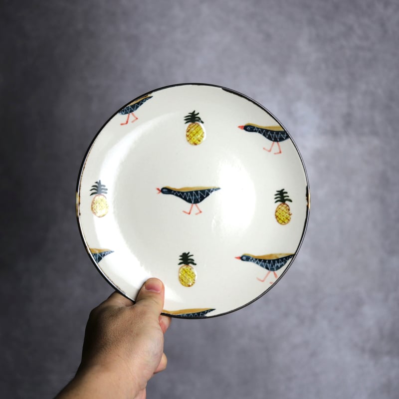 6寸皿B ヤンバルクイナパイン やちむん 陶器 アトリエクッチャネ