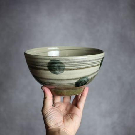 6寸鉢S3 呉須釉 点打 刷毛目 やちむん 陶器 北窯 松田米司工房:7003036