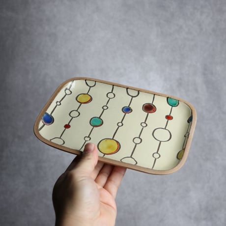 長角皿 中 赤絵 ボンボン やちむん 陶器 一翠窯:7021018