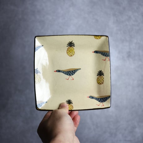 沖縄　やちむん　アトリエクッチャネ　作家　ヤギ　角皿　２枚セット アトリエクッチャネ｜やちむん｜琉球民芸センター