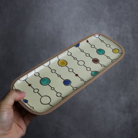 長角皿 長 赤絵 ボンボン やちむん 陶器 一翠窯:7021020