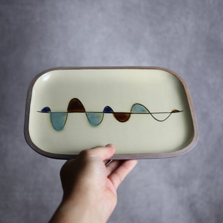 長角皿 大 ゆらぎ やちむん 陶器 一翠窯:7021003