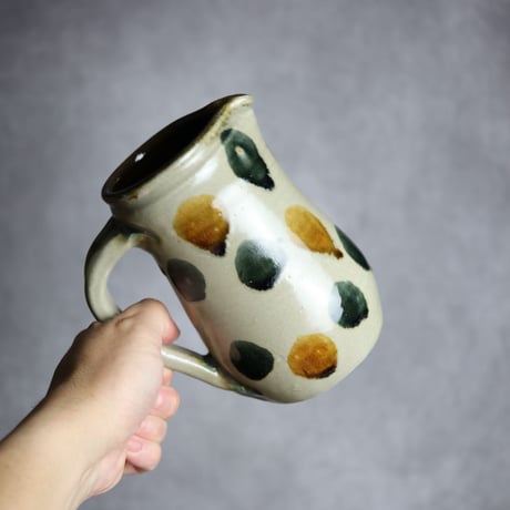 5寸ピッチャーS1 飴 呉須釉 点打 やちむん 陶器 北窯 松田米司工房:7003041