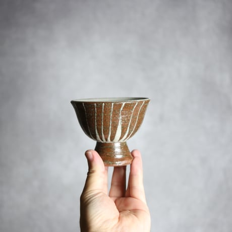 3寸 高杯鉢1 イッチン ライン やちむん 陶器 榮一工房:7013169